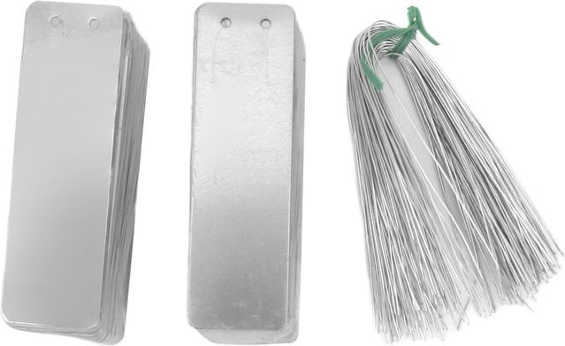 100 Stück mfySpace Aluminium Pflanzenetiketten in Weiß, doppelseitig beschreibbare Metall-Etiketten für Gartenarbeit und Baumidentifizierung - Bild 1