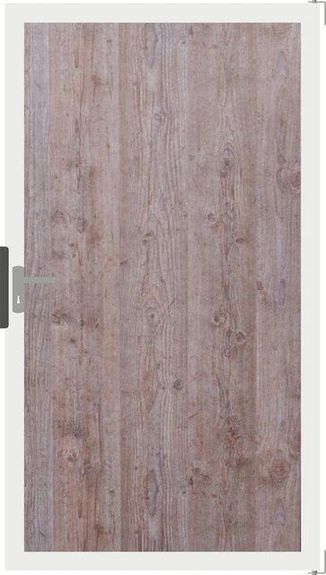 GroJa Sichtschutztor Premo Universal mit Alu-Rahmen in Holzoptik Braun, B/H: 100 x 180 cm - Bild 1
