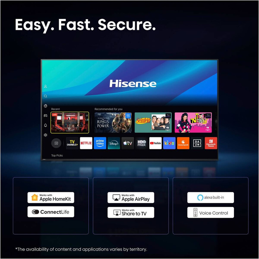Hisense 65E7S QLED Smart TV in Schwarz mit 4K UHD, Bluetooth und Wi-Fi - Bild 2