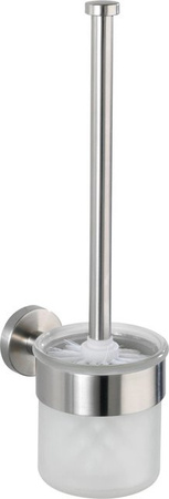 Wenko WC-Garnitur Bosio in Silber und Weiß, B/T/H: 35 x 10 x 14 cm
