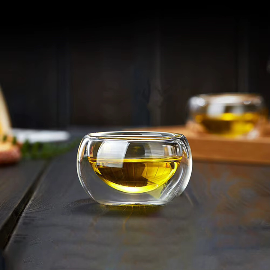 Aihogard Kung-Fu Tee Tasse Set aus Glas mit Doppelwand-Design, transparent - Bild 2