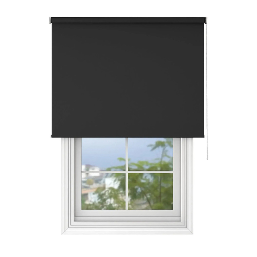 Deco-Raum Tageslicht-Rollo Basic semi-transparent Schwarz B: 95 cm, H: 210 cm - Bild 2