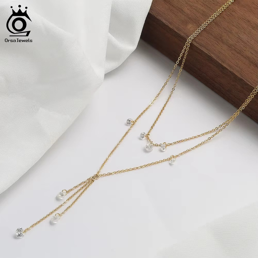 ORSA JEWELS Halskette 925 Silber, Zirkonia, Damen, Vintage - Bild 3
