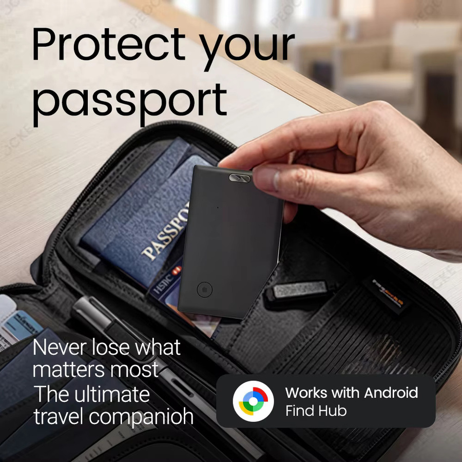 Peocke Smart Tag Geldbörsen-Tracker Karte in Schwarz kompatibel mit Google Find My Device via Bluetooth - Bild 3