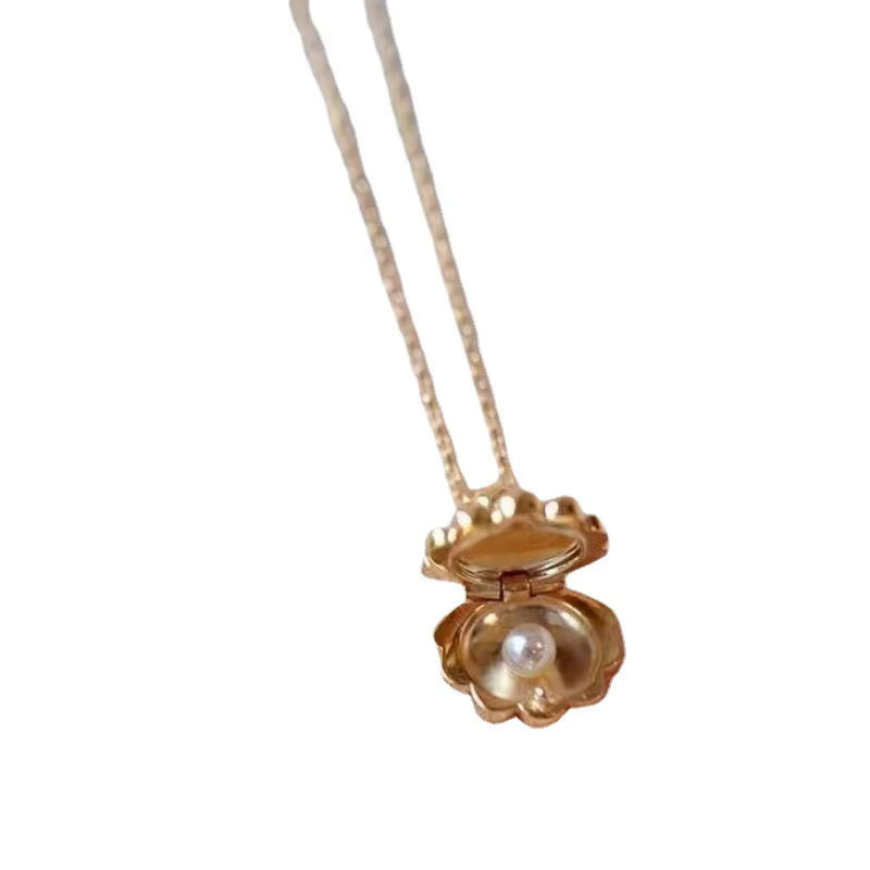 ZHIXUN Halskette, Gold, Perle, Muschel-Anhänger, Damen - Bild 3