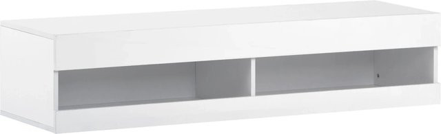 okwish TV Schrank mit LED Stauraum in Weiß, modern und glänzend, B/T/H: 140 x 40 x 30,5 cm - Bild 1