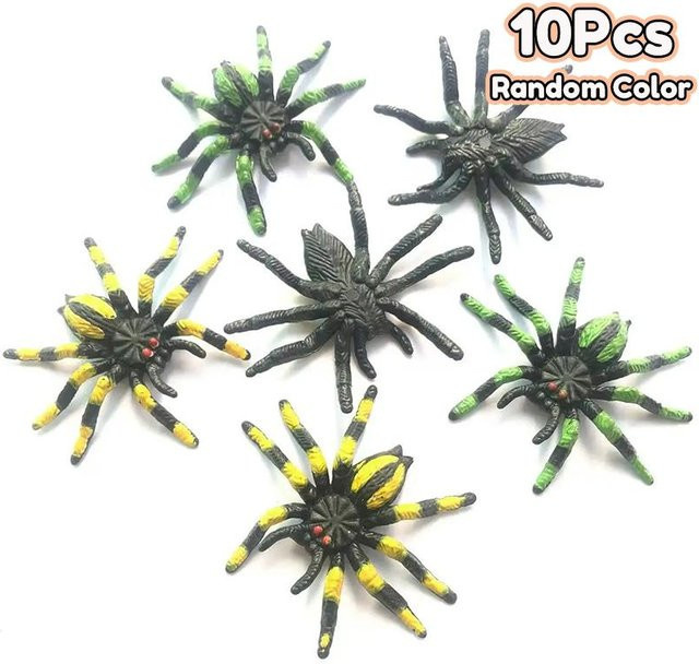Binchi Outdoor Equipment Simulation Mini-Maus-Modell und Weiße Blume Spinne, 10-teiliges Set, Plastiktiere Figuren, gray - Bild 1