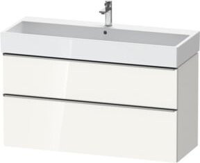 Duravit Waschtischunterschrank D-Neo in Weiß Hochglanz, Wandmontage, B/T/H: 118,4 x 44,2 x 62,5 cm - Bild 1