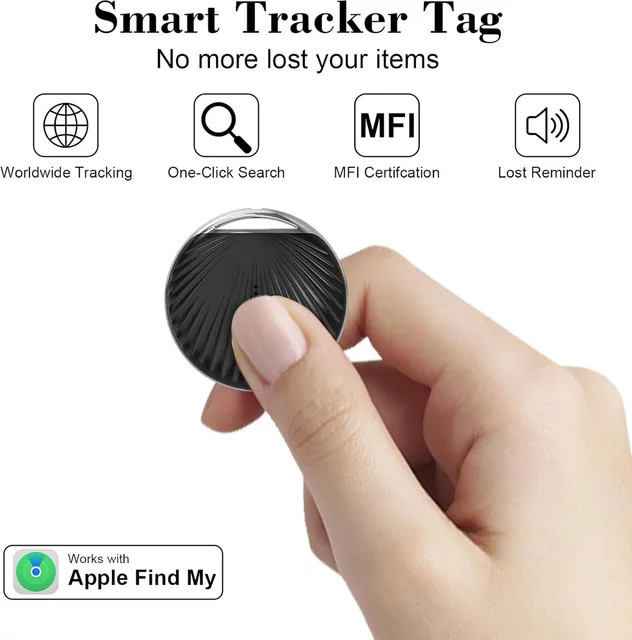 Apple MFi-zertifizierter GPS-Tracker für Apple Find My in Schwarz oder Weiß - Bild 1