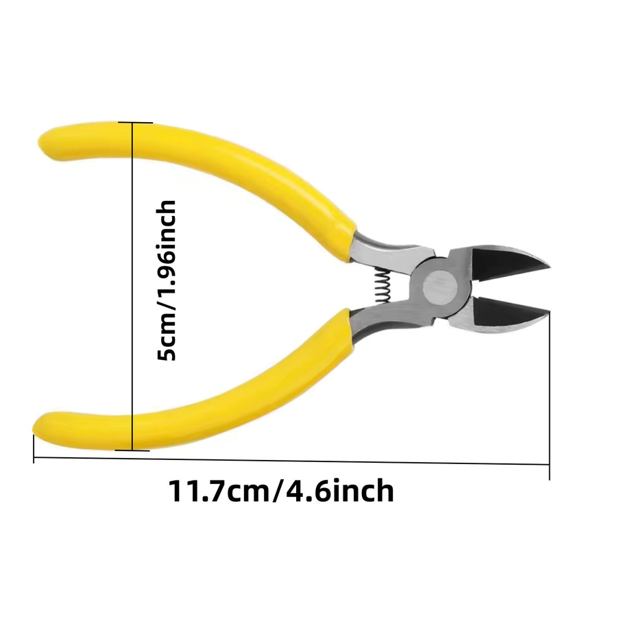 Mythtiger Mini Seitenschneider 5 Zoll in Gelb mit Federspannung zum Schneiden von Kabeln und Bastelmaterialien - Bild 1