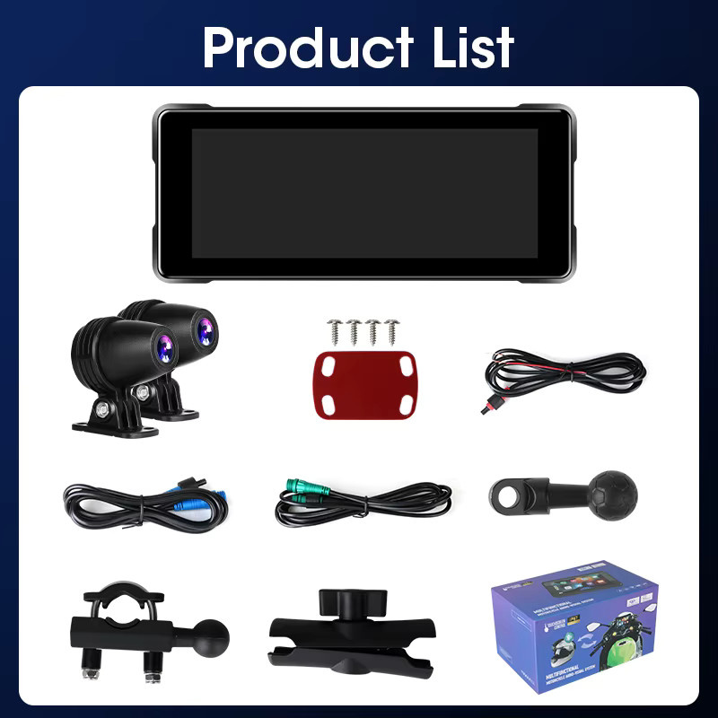 Develuck 6,86 Zoll Wireless Carplay und Android Auto Navigationsgerät mit GPS, Bluetooth und IPX7 wasserdichtem Display für Motorrad und Auto, Schwarz - Bild 6
