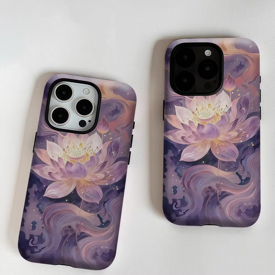 Aurea Case Matte Bumper MagSafe Schutzhülle für iPhone 13 bis 17 Pro Max in Mystical Purple Lotus - Bild 5