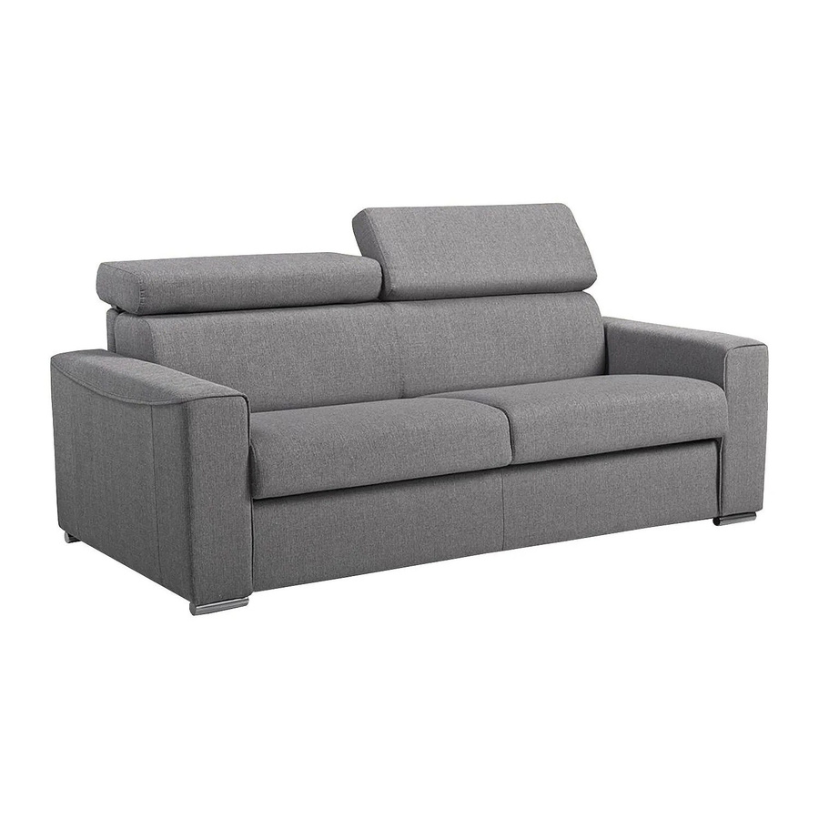 Vente-unique Schlafsofa Vizir Grau mit verstellbarer Kopfstütze und Stoffbezug, Breite: 196 cm - Bild 2