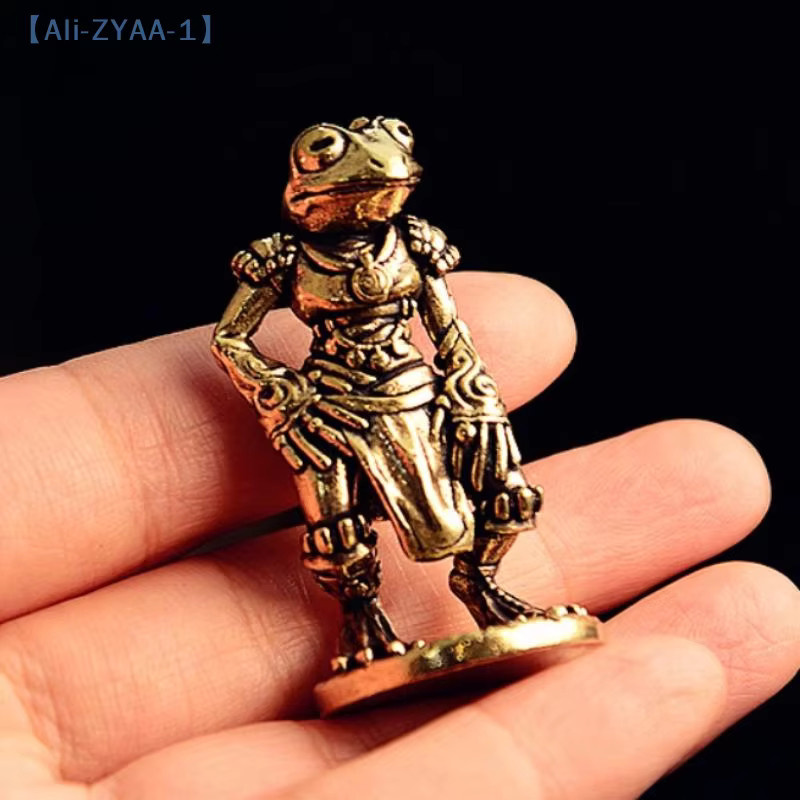 JETTING Frosch-Statue aus Messing in Antik-Optik als dekorative Tierskulptur für deinen Schreibtisch oder als Tee-Haustier-Sammlerstück - Bild 3