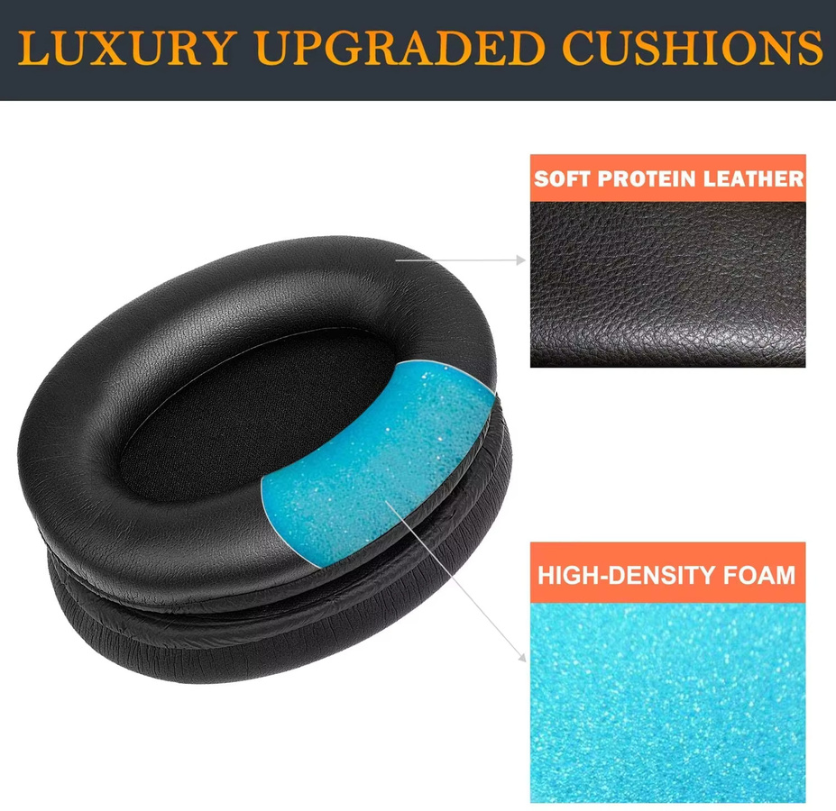 Sony Premium-Ohrpolster aus Lammfell-Leder in Schwarz mit Memory-Schaum für WH-1000XM3 Kopfhörer - Bild 2