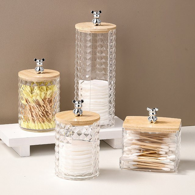 Transparente Acryl-Aufbewahrungsbox in Bärenform als tragbarer Schreibtisch-Organizer mit mehreren Fächern - Bild 1