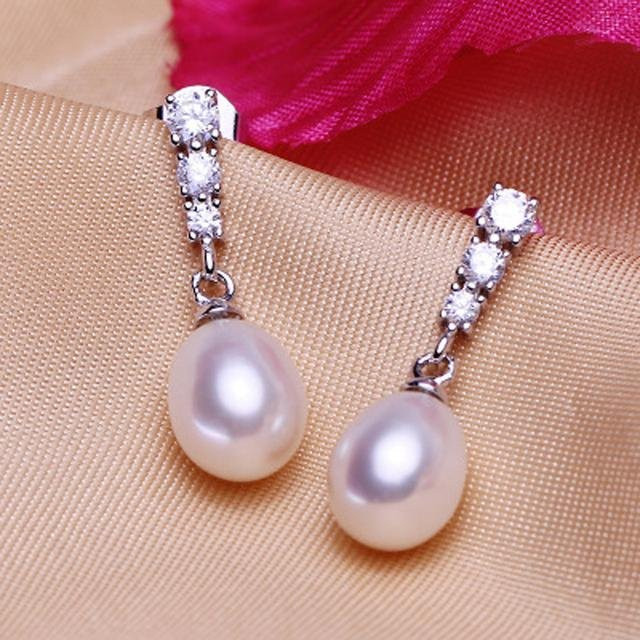 Wucifang Jewelry Ohrringe, 925 Silber, Schwarze Perle, Damen - Bild 1