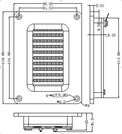 Samtronic Super Air Motion Transformer Lautsprecherband Hochtöner AMT717-1, Schwarz, 4 Ohm, 60 W - Bild 3