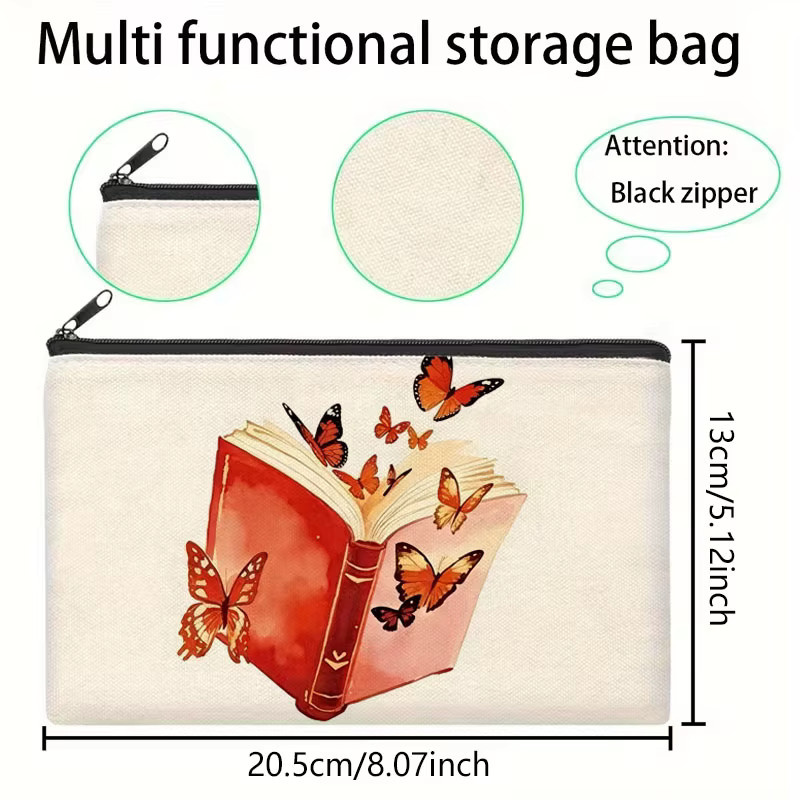 Multifunktionale Aufbewahrungstasche aus Segeltuch im Valentinstag-Ölgemälde-Stil, buntes Federmäppchen und modische Handtasche - Bild 2