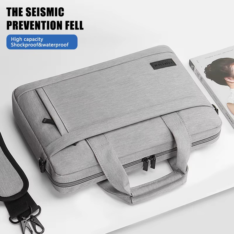 TAIKESEN Laptoptasche als Hülle und Schultertasche für Macbook Air Pro und Notebooks in Grau - Bild 4