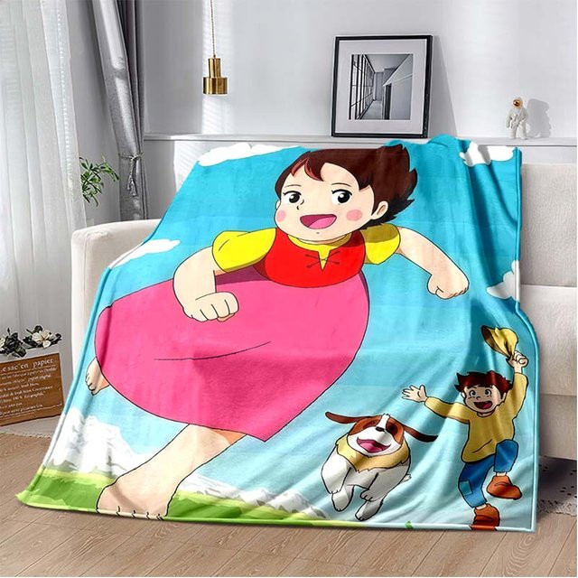 SywEight Heidi Mädchen der Alpen Anime Flanell Überwurf, weich und warm, B/B/H: 150 x 200 cm, Mehrfarbig - Bild 1