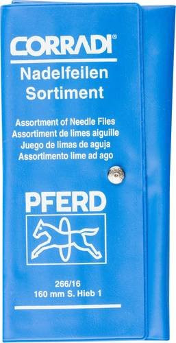 PFERD Präzisions-Nadelfeilen-Set 12-teilig in blauer PVC-Rolltasche, Schweizer Hieb 1, mittel - Bild 1