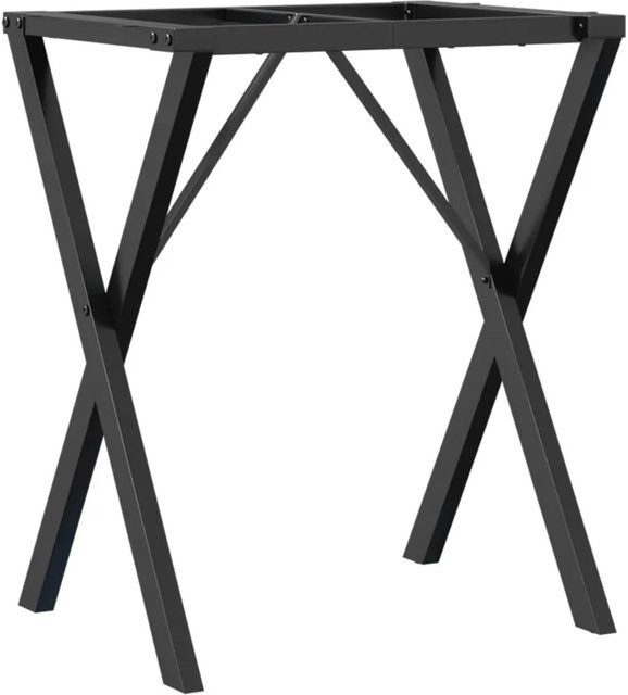 vidaXL Esstisch-Gestell in X-Form aus pulverbeschichtetem Stahl in Schwarz, B/T/H: 60 x 40 x 73 cm - Bild 1