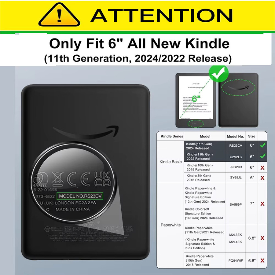 Transparente Standhülle für Kindle 11. Generation (2022/2024) aus weichem TPU mit integriertem Ständer in Grau - Bild 2