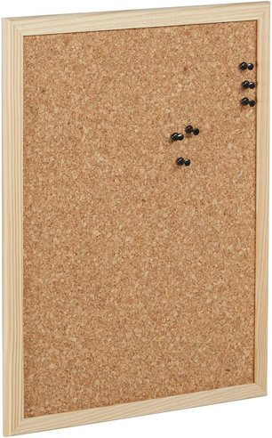 ZELLER Pinnwand aus Kork und Holz in Braun, B: 36,5 cm, H: 26 cm - Bild 1