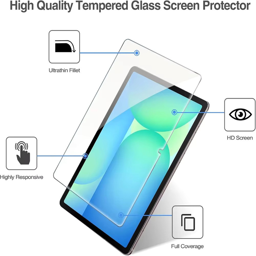 2er-Pack Gehärtetes Glas Displayschutzfolie für Samsung Galaxy Tab S10 Fe Plus 13,1 Zoll und S10 Fe 10,9 Zoll, Transparent - Bild 2