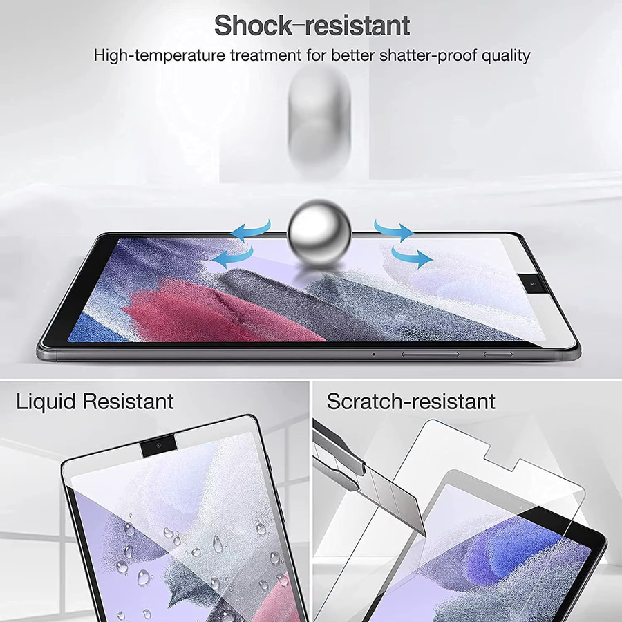 3er-Pack Displayschutzfolie aus 9H gehärtetem Glas für Samsung Galaxy Tab A7 Lite 8,7 Zoll SM-T220 SM-T225, transparent und kratzfest - Bild 2