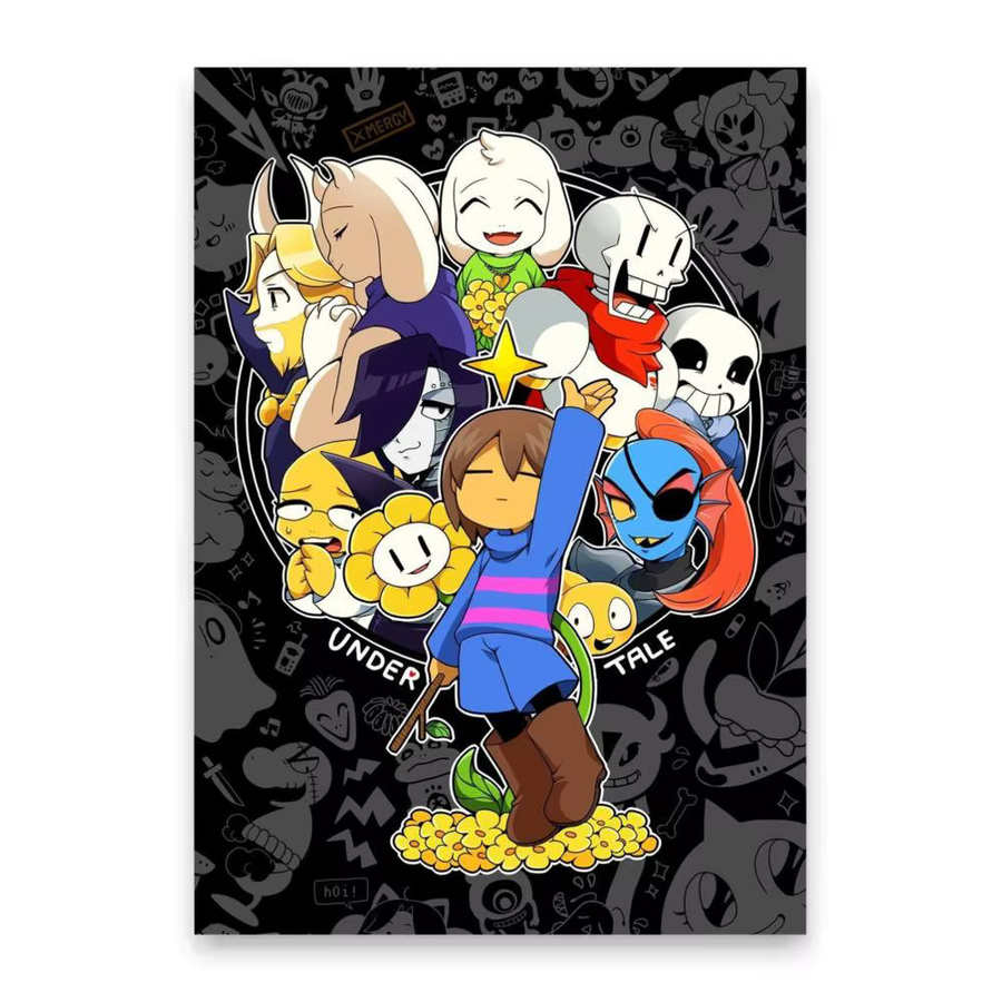 Hot Pixel Games Undertale Wandaufkleber, wasserfester und selbstklebender Poster-Wandsticker in Schwarz und Multicolour, B: 20,0 cm, H: 15,0 cm - Bild 5