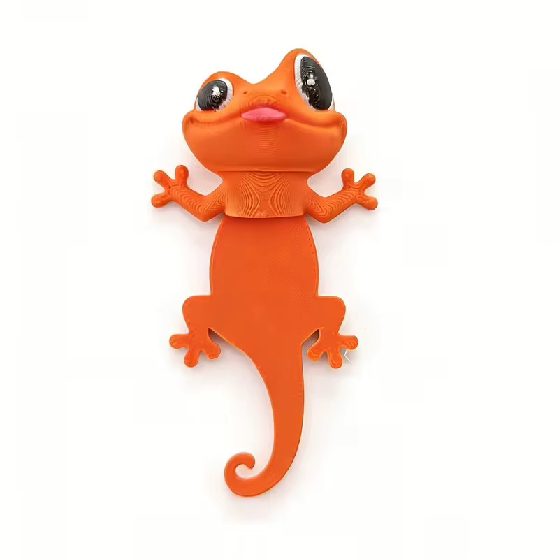 Niedliches Gecko-Lesezeichen in Orange aus Kunststoff im 3D-Druck-Design, 1er-Pack - Bild 2
