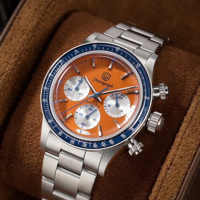 Watchdives Chronograph, Edelstahl, Grün, Saphirglas, 38,5 mm, Unisex - Bild 1