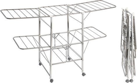 Maximex Standtrockner aus Metall in Silber, Breite: 186 cm, Höhe: 58 cm - Bild 1