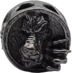 Binchi Outdoor Product Anhänger, Messing, Wolf Schädel Kopf, Silber, Damen - Bild 1