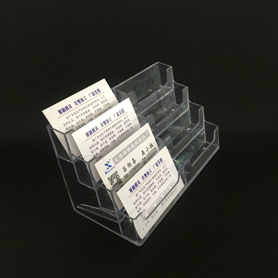 JESJELIU Visitenkartenhalter aus Acryl transparent Desktop Kartenbox zur Aufbewahrung und Organisation von Visitenkarten und Broschüren - Bild 2