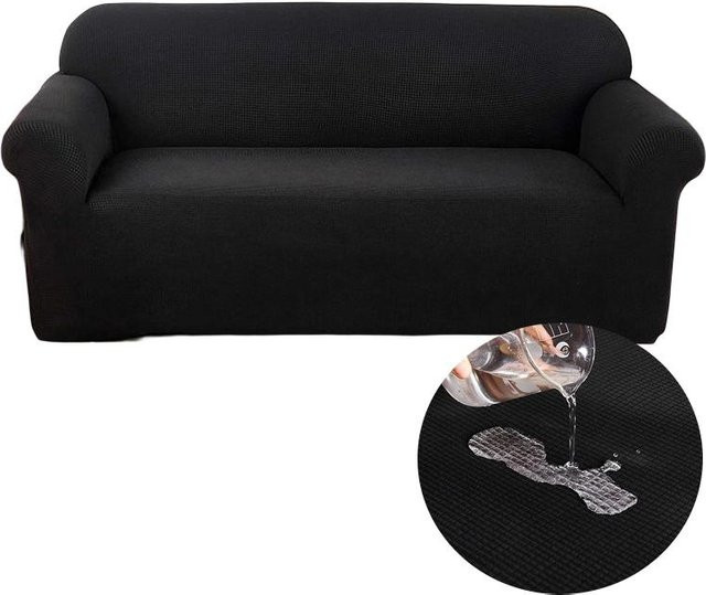 Wasserdichter Stretch-Jacquard Sofabezug für 1-Sitzer, auslaufsicherer Möbelüberwurf aus Polyester für Kinder und Haustiere, Breite: 90-140 cm - Bild 1