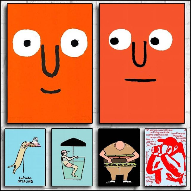 Potdemiel Abstrakter J-Jean Art Jullien HD Poster Aufkleber Wasserdichtes Wanddekor für Haus und Bar - Bild 1