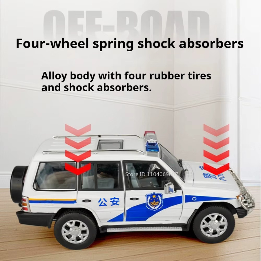 RMZ city Mitsubishi Pajero Modellauto, 1:18, Polizei, Metall, mit Rückziehfunktion, öffnende Türen - Bild 6