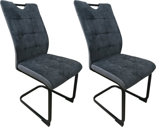 HTI-Living Schwingstuhl Mateo Grau 2er-Set mit Cantilever-Gestell - Bild 1