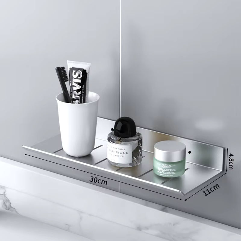 ULA Wandregal für Badezimmer und Küche, modern, Schwarz/Silber, Breite: 30 cm - Bild 5