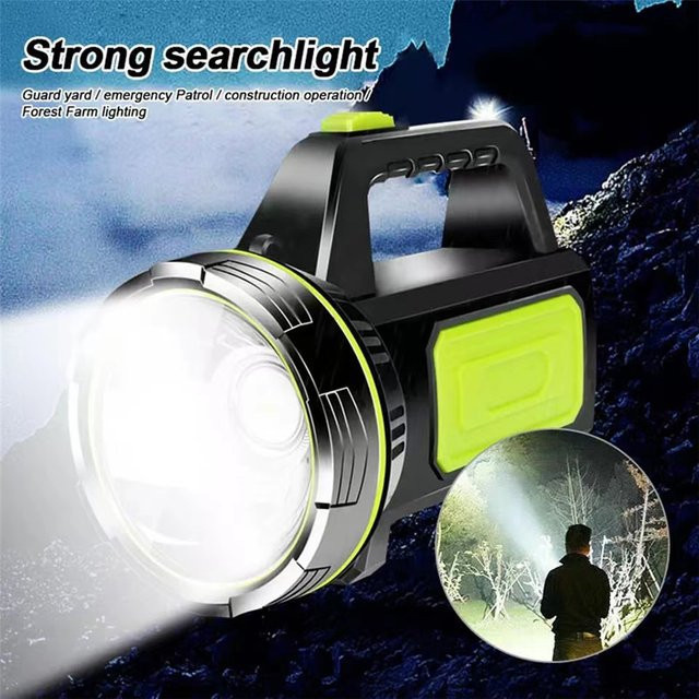 ESMARTER LED Taschenlampe mit COB-Licht, wiederaufladbar, Schwarz - Bild 1