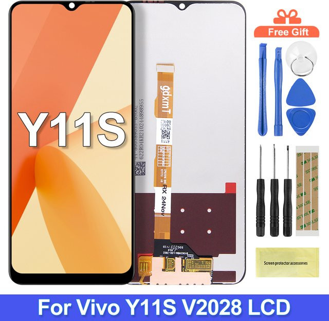 OEM LCD Display Touch Screen mit Rahmen für Vivo Y11s V2028 in Schwarz, 6,51 Zoll - Bild 1