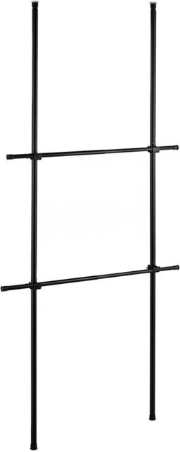 Relaxdays Garderobensystem aus Stahl und Kunststoff in Schwarz Matt, höhenverstellbar und breitenverstellbar von 165 cm bis 300 cm - Bild 1
