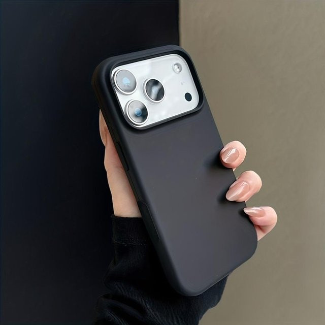 Stoßfeste Flüssigsilikonhülle YULIN-003 für iPhone 17 16 15 14 13 Pro Max in Schwarz - Bild 1