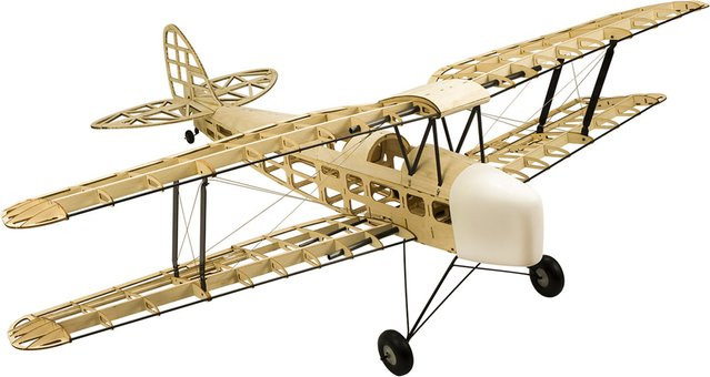 Real hawk TigerMoth DH-82 Flugzeugbausatz, RC Flugzeuge, Holz - Bild 1