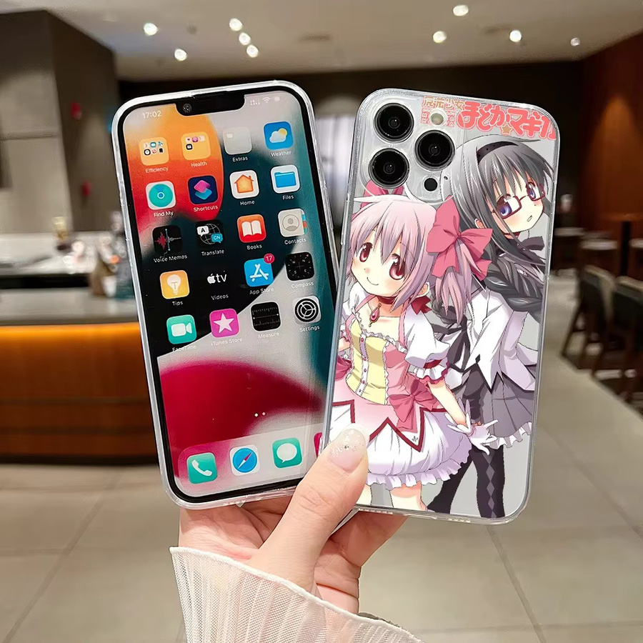 Etmakit Anime Handyhülle Puella Magi Madoka Magica für iPhone 17 Air 16e 15 14 13 12 11 Pro Max Plus mini SE Multicolor - Bild 2