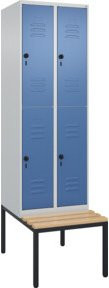 C+P Doppelstock-Spind Classic PLUS Sitzbank mit 2 Abteilen aus Buche-Hartholz, B/T/H: 212 x 60 x 81,5 cm - Bild 1