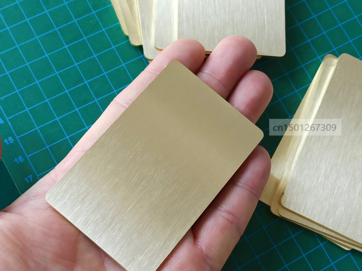 STORKFLY Visitenkarten aus massivem Messing in Gold, 2 mm dicke Metallplatten für Lasergravur und Stempelhandwerk - Bild 3
